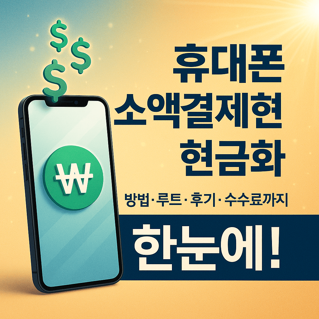 휴대폰 소액결제현금화 방법·루트·후기·수수료까지 한눈에! 실전 활용법과 한도 늘리는 전략 공개